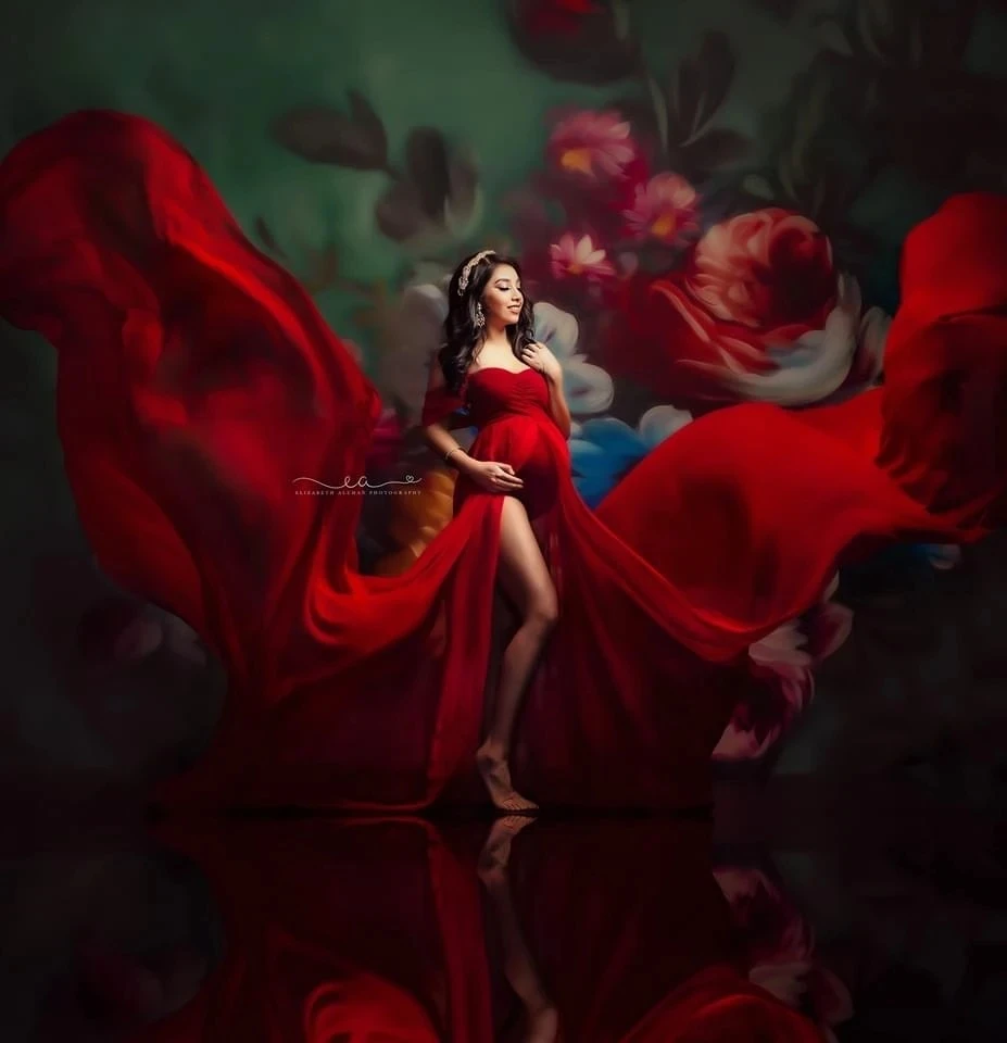 Mocsicka-Arrière-Plan de Photographie Vintage à Motif Floral pour Femme Enceinte, Accessoires de Studio, Portrait, Photographie d'Anniversaire