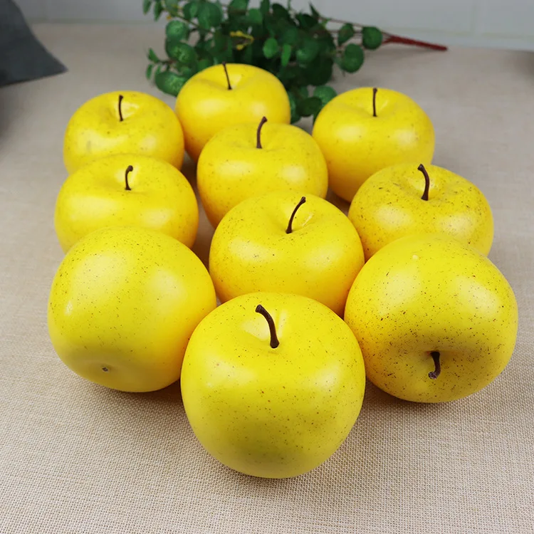 High Simulation Fruit Apple Plastic Fake Red Apples Photo Props Fruit Home Artificial Varietal Green Apples Fruit Shop Model Dec