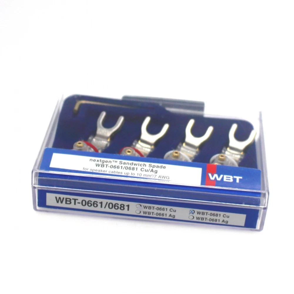 WBT-0681 AG Silver Y Spade Plug Free Welding Y Connectors Speaker Y Fork Audio Adapter