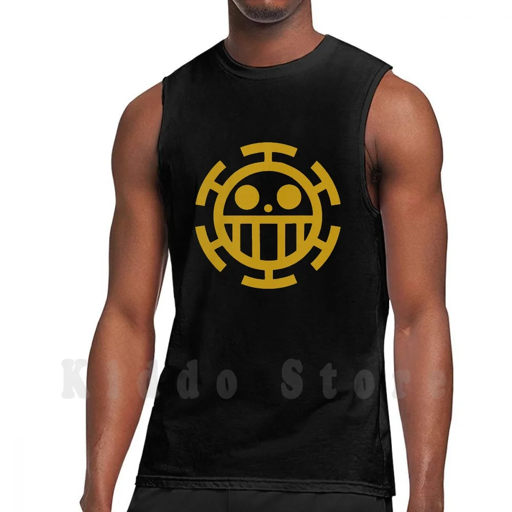 Trafalgar Law Jolly Roger Tank Tops Vest 100% Cotton Trafalgar Law Law Trafalgar Jolly Roger Flag Trafalgar D