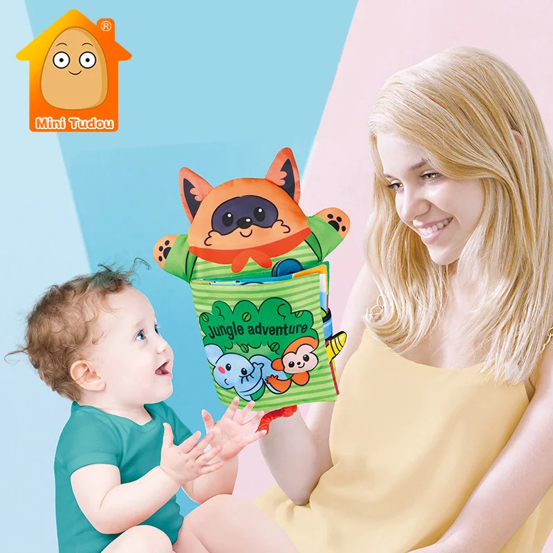 

Baby Toys 0-12 Months Quiet Books Cartoon Animal Finger Puppet Cloth Book Educational Toys For Newborns Parent-child Interaction