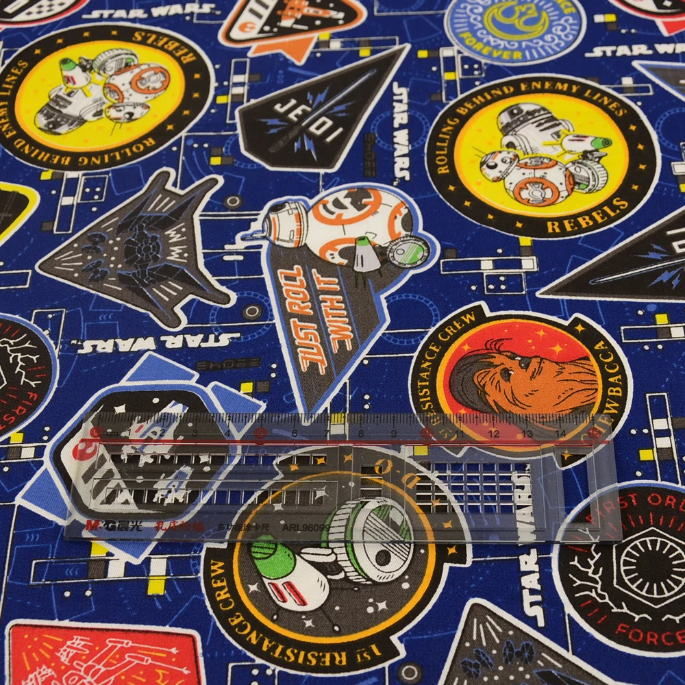 Teramila Dark Blue Sea Anchor 100% Cotton Fabrics Patchwork Quilting Sewing Cloth Crafts Bedding Decoration Fabrics Home Textile image 2