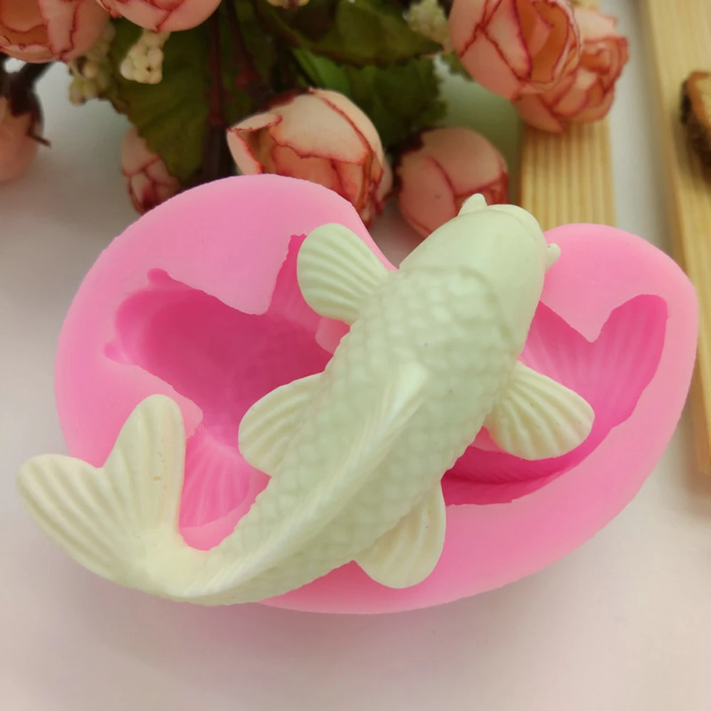 3D DIY Silicone Fish Shape Cake Mould Carp Fondant Mold Chocolate Cupcake Soap Molds Candy Craft Cookie Kitchen Accessories