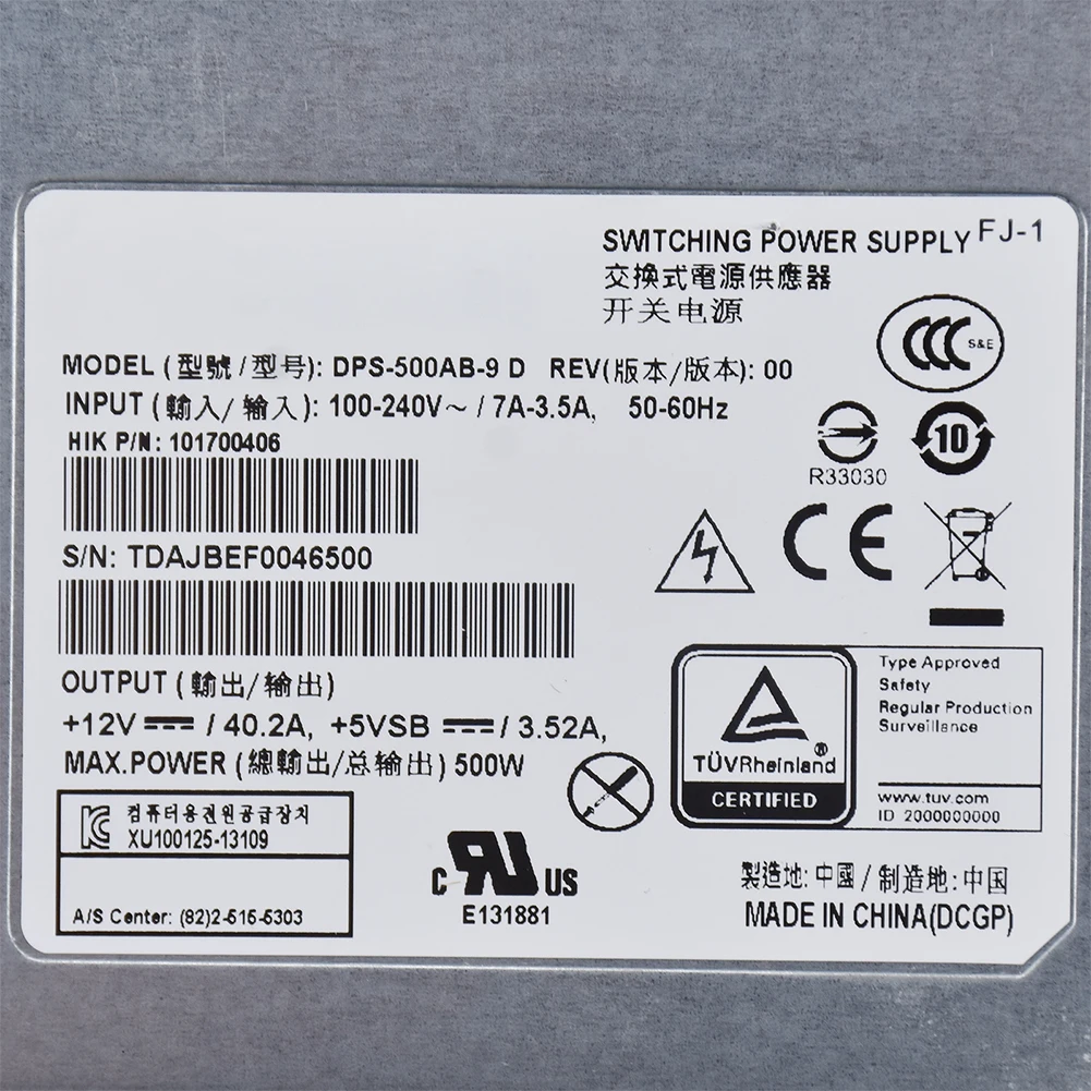 Voor Delta DPS-500AB-9D Hot-Swappable Server Redundante Voeding Module 500W Psu