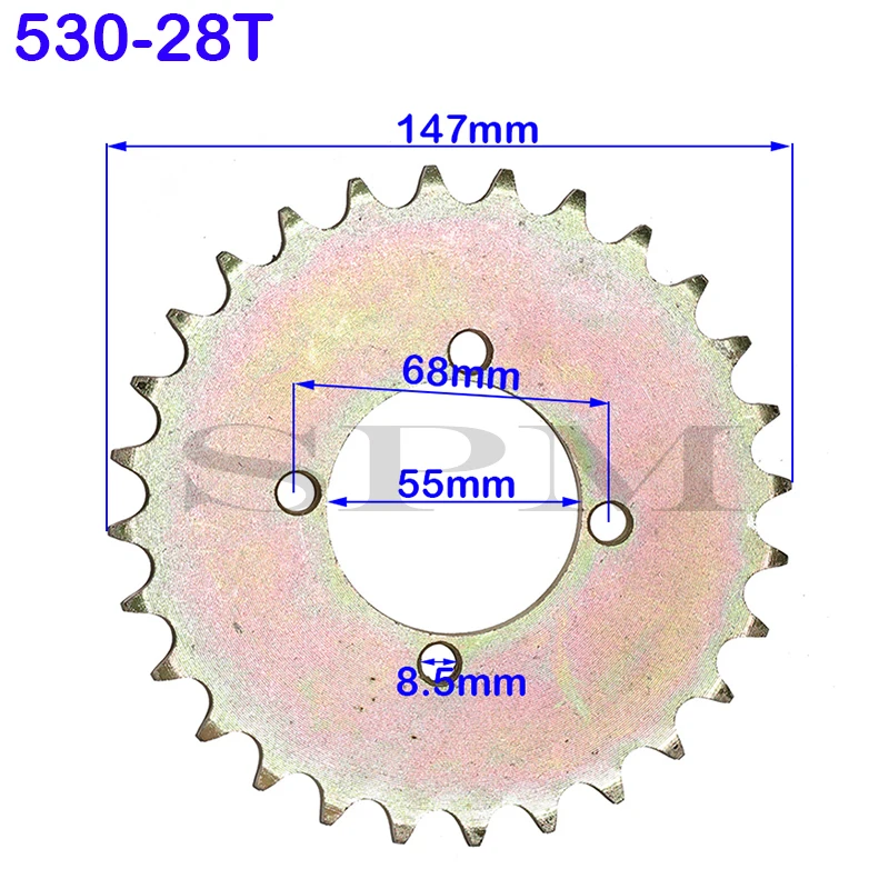 Motorcycle rear sprocket 530 chain, 28T / 32T / 37T / 41T suitable for ATV Quad Pit cross-country motorcycle chain ring