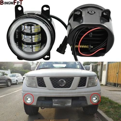 1 par/paczka LED światła przeciwmgielne Angel Eye reflektor do jazdy dziennej DRL 12v dla Nissan Navara D40 2004-2015 dla Nissan Leaf 2011-2015