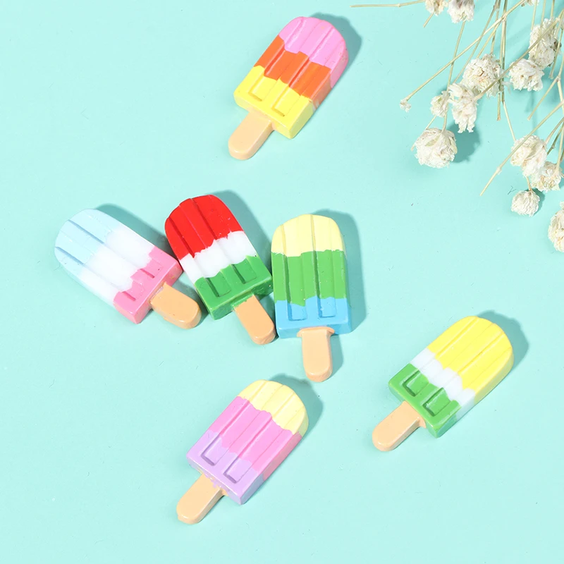 5 Chiếc Popsicle Mini Hoạt Hình Búp Bê Phụ Kiện Cho 1/6 1/12 Búp Bê Nhà Búp Bê Mini Giả Làm Kem Nhà Bếp Loại Thực Phẩm