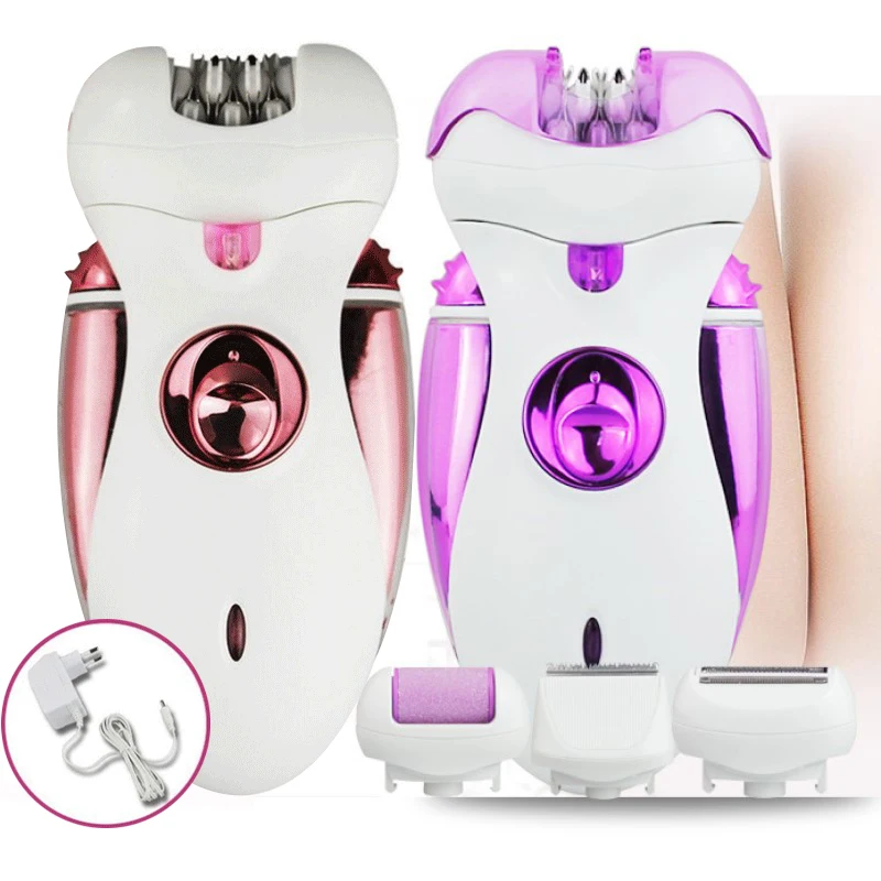 Electric Hair Removal Epilator for All Body Hair Electric Epilator Male 4 in 1 Rechargeable Women Depilatory Machine for Facial