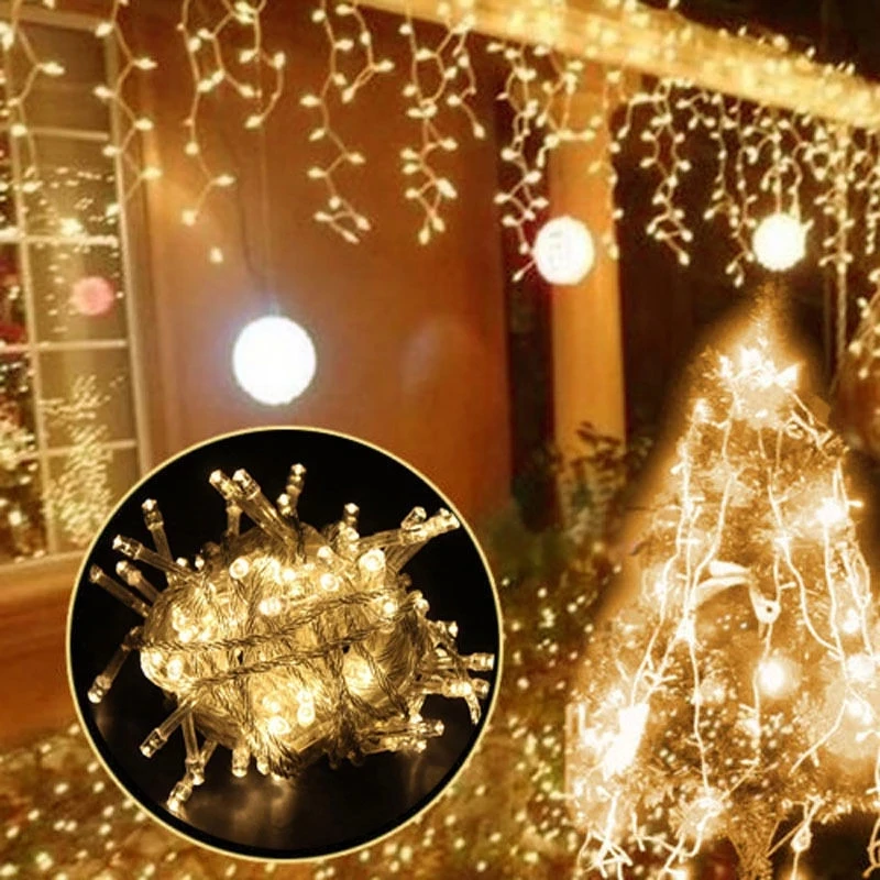 Christmas lights led curtain icicle string lights 5M droop 0.4-0.6m waterfall outdoor decoration for party garden home wedding