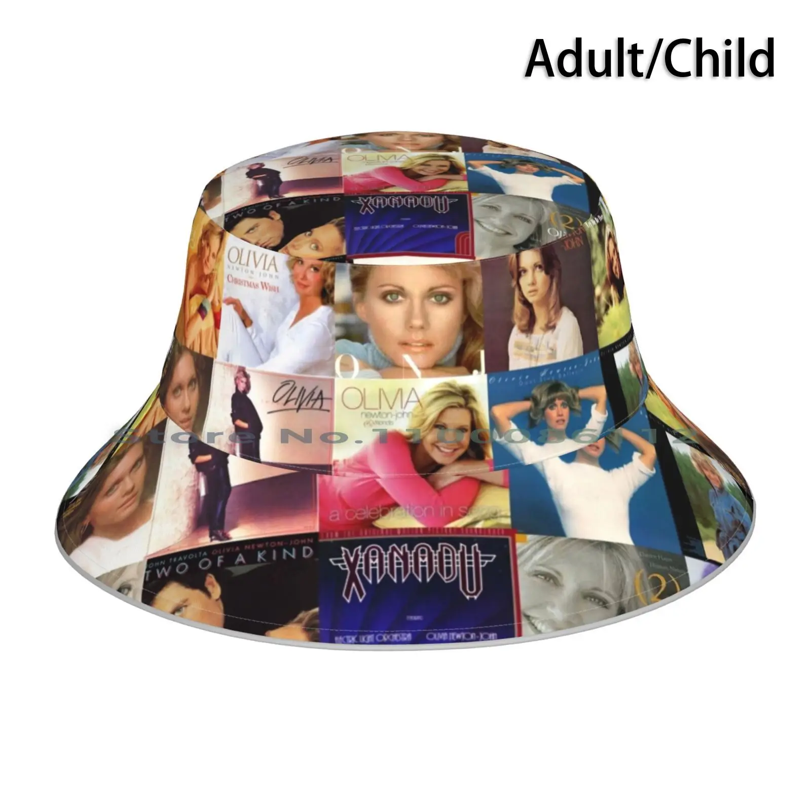 Olivia Newton-John Album Collage Bucket Hat Sun Cap Olivia Newton John Grease Physical Onj Xanadu 70s 80s Sandy Musical Livvy