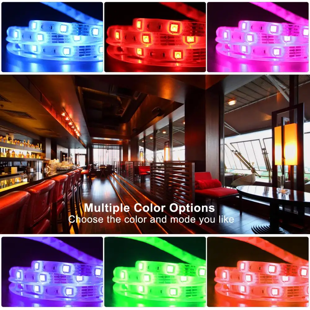 RGB 5050 LED Lights Strip Rgb Tape Ribbon LED 12v Neon Strip LED Strip with Remote Controller Night Light LED Lamp Home Lighting