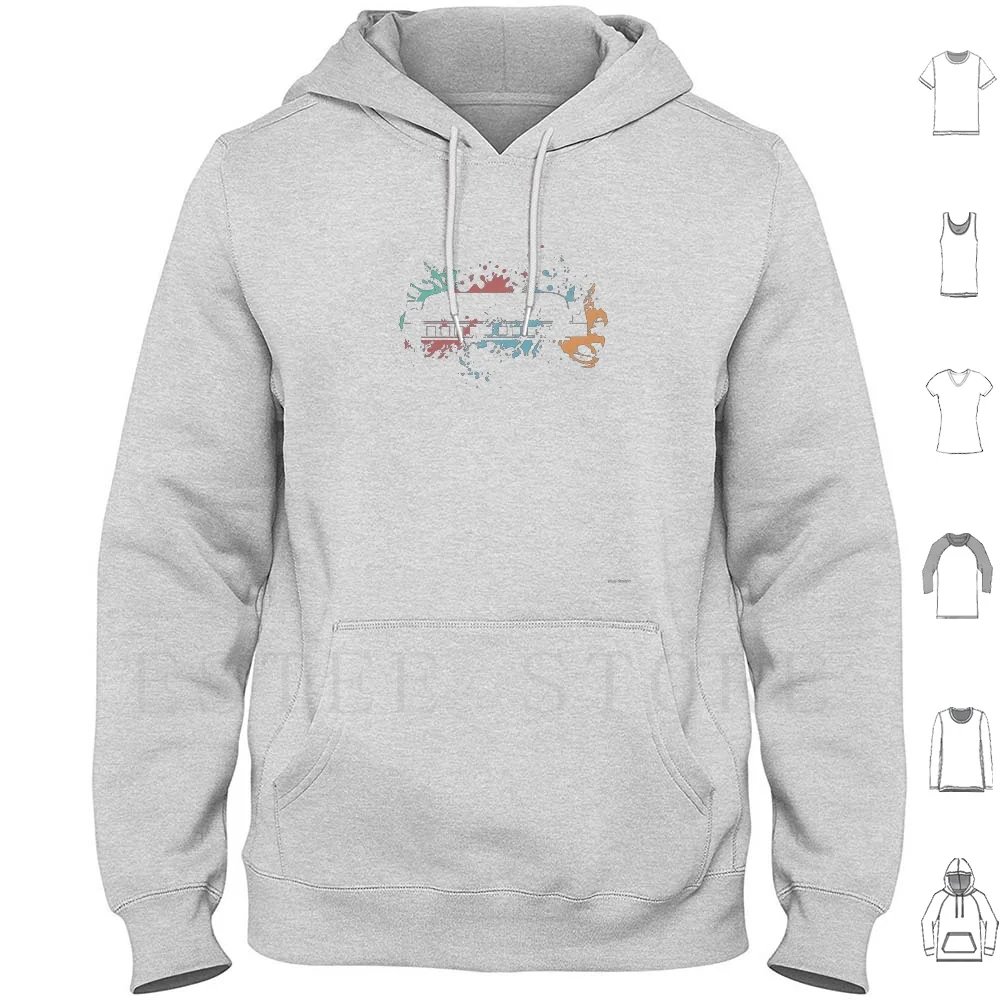 Retro Splash Harmonica Hoodies Harmonica Bluesharp Blues Harp Music Musician Music Instrument Musical Instrument