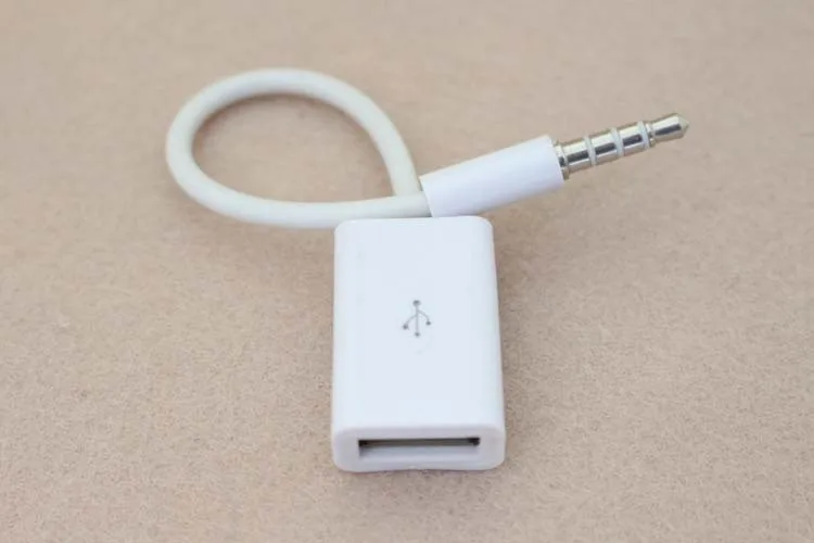 2PCS Car MP3 3.5mm Male AUX Audio Plug Jack To USB 2.0 Female Converter Cable Headphone Cable High Quality PVC for Car