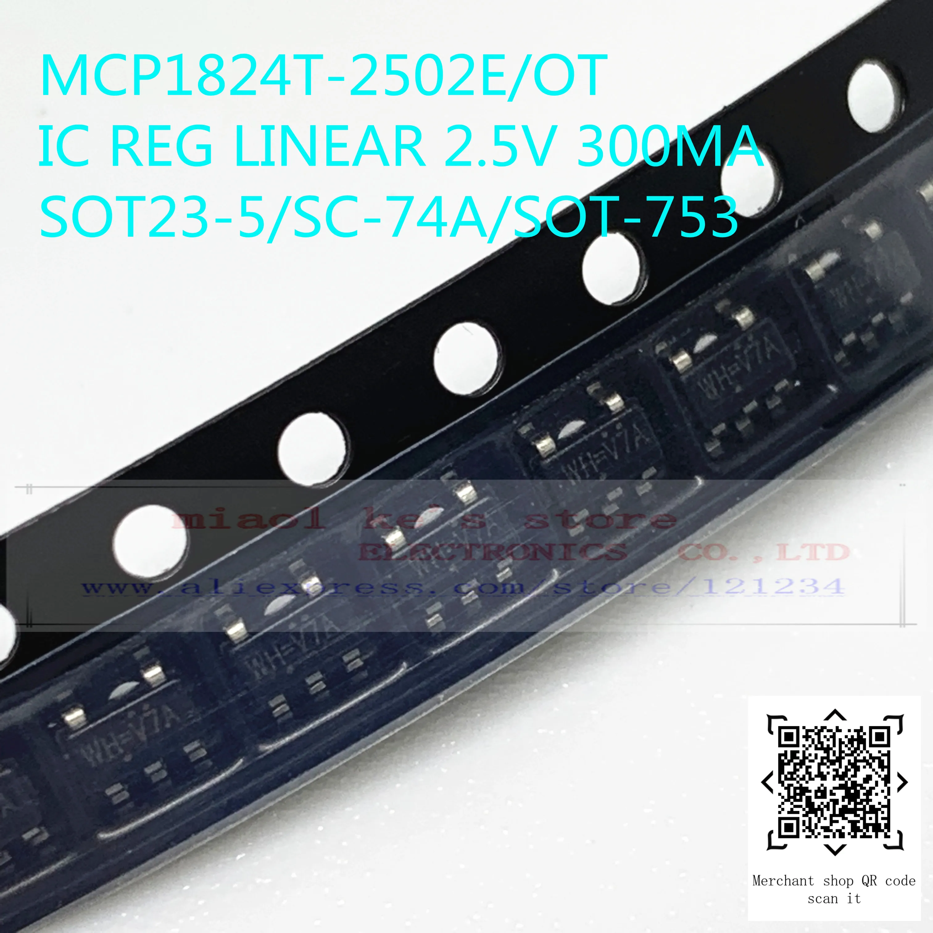 [10pcs]100%New Original: MCP1824T-1802E/OT MCP1824T-2502E  MCP1824T-3002E MCP1824T-3302E  - IC REG LINEAR 300MA SOT23-5