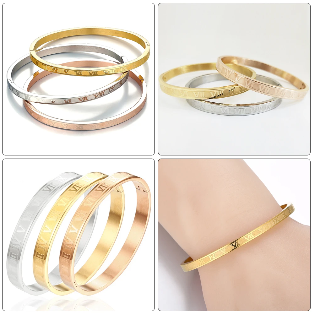 Pulseras de cristal de moda para mujer, brazalete de titanio, pulseras de amor, brazaletes de acero inoxidable, regalo de joyería femenina