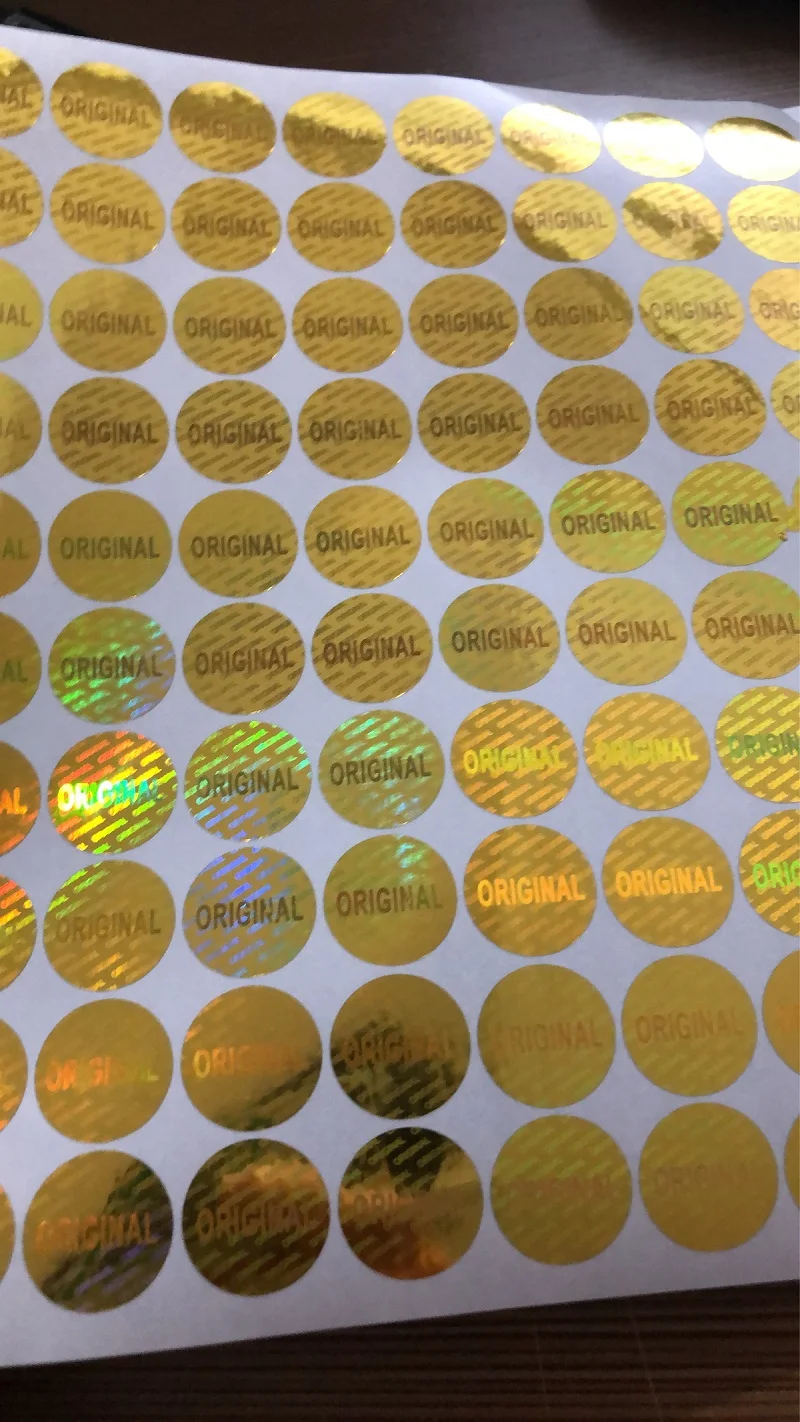 Stock Original hologram stickers 15mm round anti counterfeit laser stickers one time use ONLY 1000pcs lot