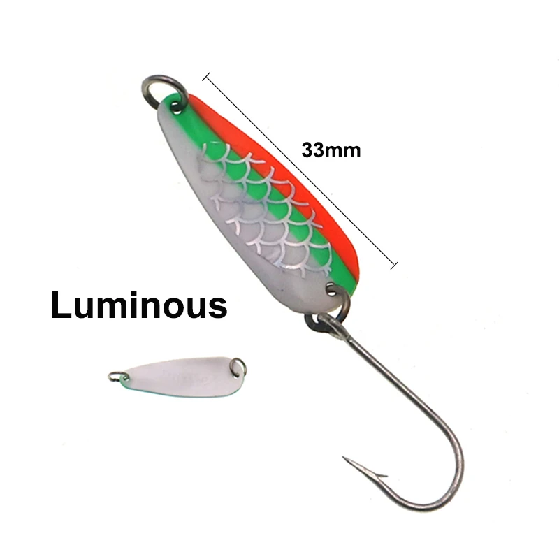HISTOLURE  Luminous Trout Fishing Spoons Lures1.9g 33mm  Artificial Wobbler Hard Lure Metal Brass Baits Bass
