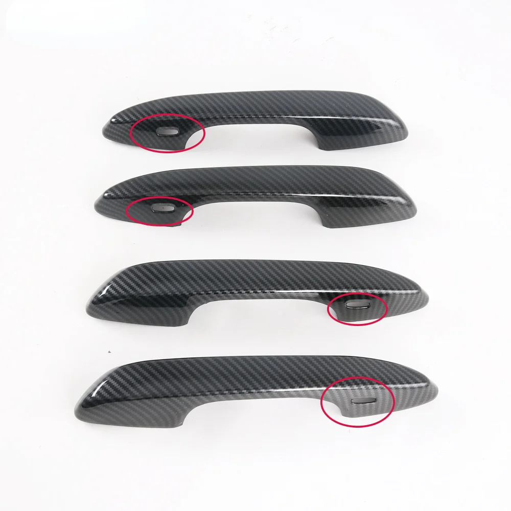 For Lexus ES ES300H ES350 ES200 ES260 ES300 2018-2022 Carbon Fiber Chrome Car Door Handle Cover Trim Sticker Styling Accessories