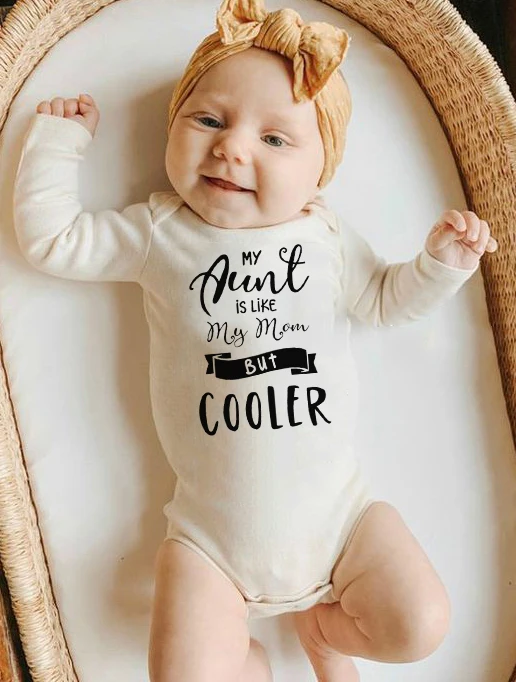 

My Aunt Is Like My Mom But Cooler Funny Pudcoco Baby Girl BoyRomper Infant Newborn Fashion Long Sleeve Jumpsuit Clothes