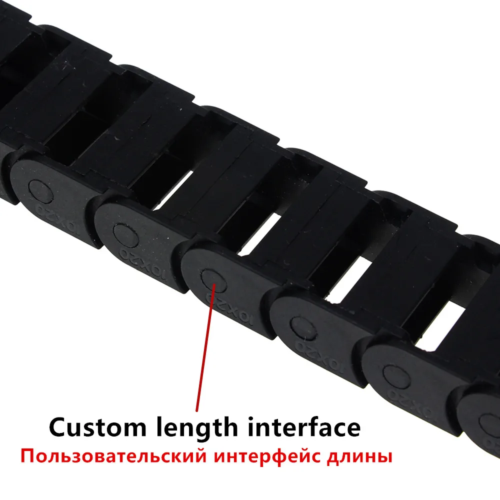 10 × 20 ミリメートル 10*20 ミリメートル L1000mm ケーブルドラッグチェーンワイヤーキャリア CNC ルーター工作機械用エンドコネクタ付き/完全密閉