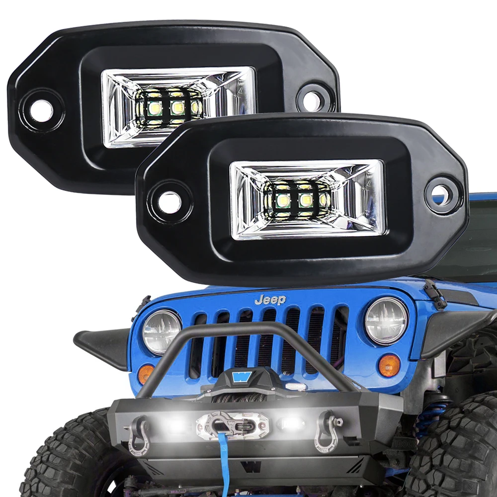 2 pcs Work Light Bar LED 4X4 Offroad 12V Car Accessories Motorcycle Flood Beam Bulb 10W 6000K White Driving Light