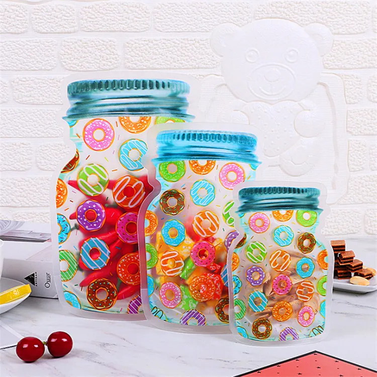 Bộ 50 Dày Mason Jar Túi Ziplock Có Thể Thu Hồi Lại Được Fidge Giữ Tươi Túi Chăn Ép Nhiệt Ăn Hoa Quả Đồ Uống Nước Đứng Lên túi