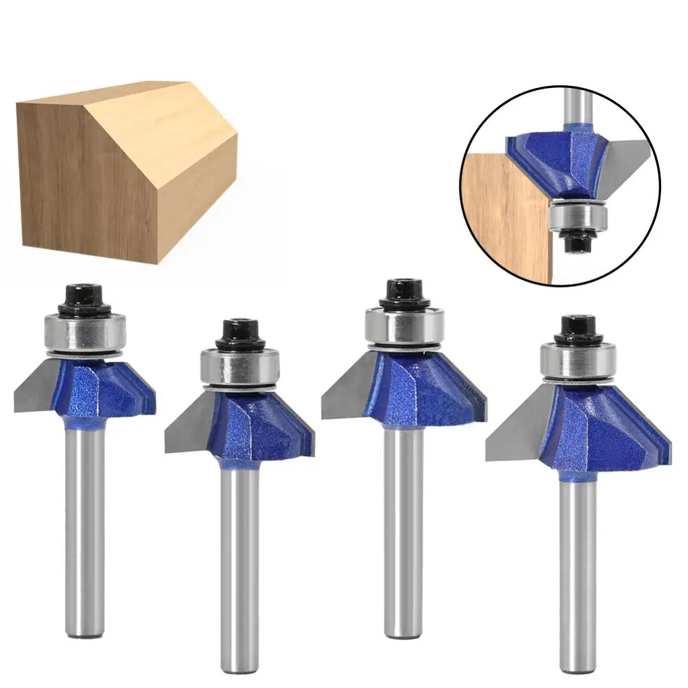 1pc 1/4 Shank 45 Degree Chamfer Router Bit The high quality Edge Forming Bevel Woodworking Milling Cutter for Wood Bits