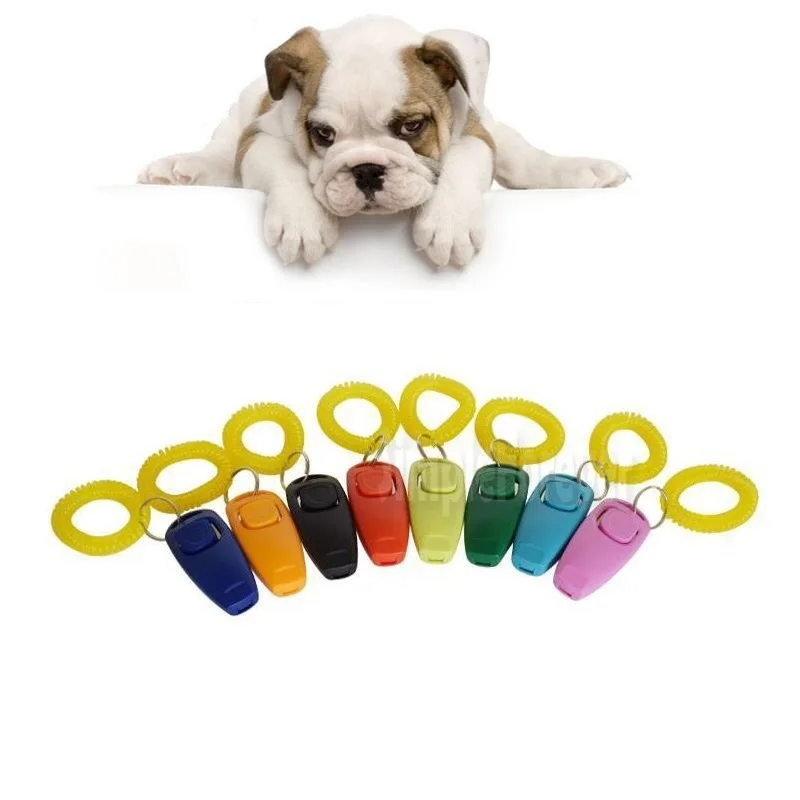 Pet Dog Training Adjustable Sound Dog Whistle Key Chain Dog Clicker Flute Stop Barking Pet Training Repeller Train