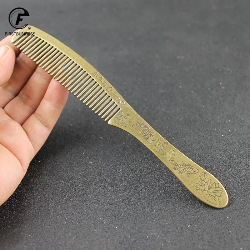 Teacher's day Gift Hair Care Healthy copper comb carp Comb Anti static Hair Care metal Combs Natural Curved Hair Styling Tool