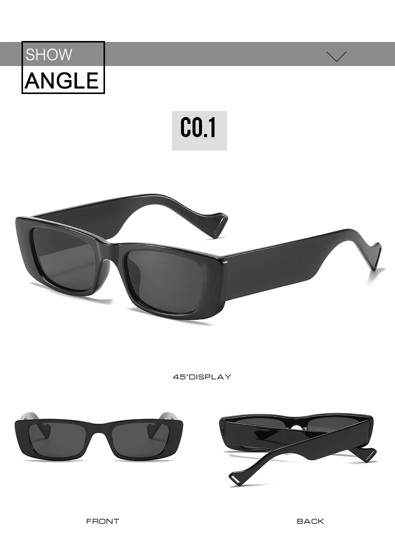 Oec cpo Vintage quadratische Sonnenbrille Frauen Retro kleine Rechteck Sonnenbrille weibliche sexy orange Brille für Männer Lunette de Soleil – Detail 7