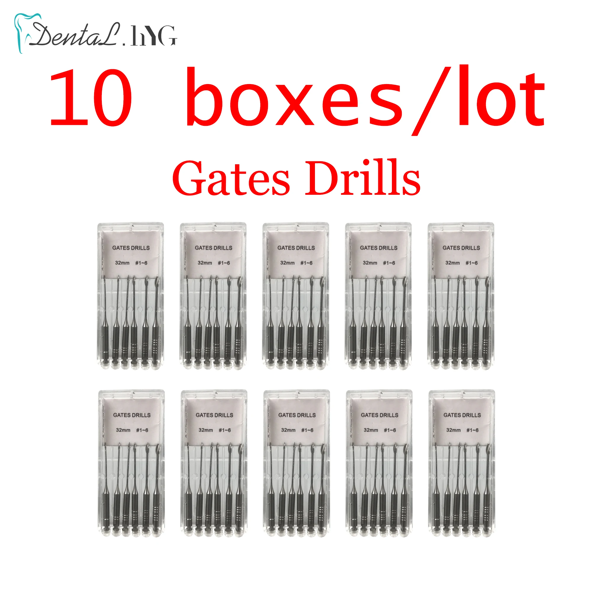 10 pack/lot 32mm #1~6  Dental Gates Drills Burs Glidden Endodontic File Reamers Stainless Steel Dentist Materials