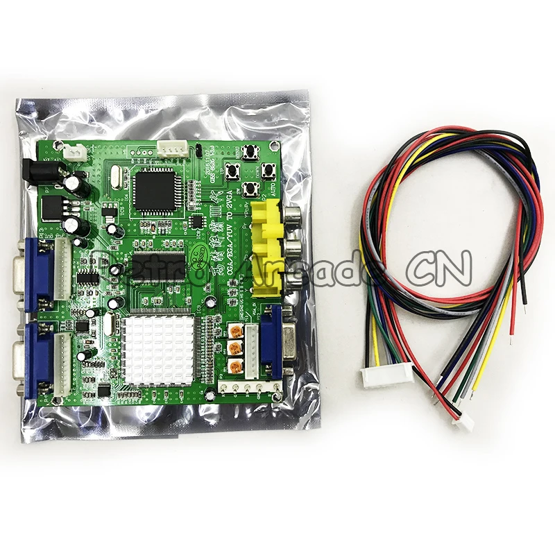 GBS8220 Arcade Game CGA/YUV/EGA/RGB Signal to VGA HD Video Converter Board (Dual Output) Non-Shielded Protection