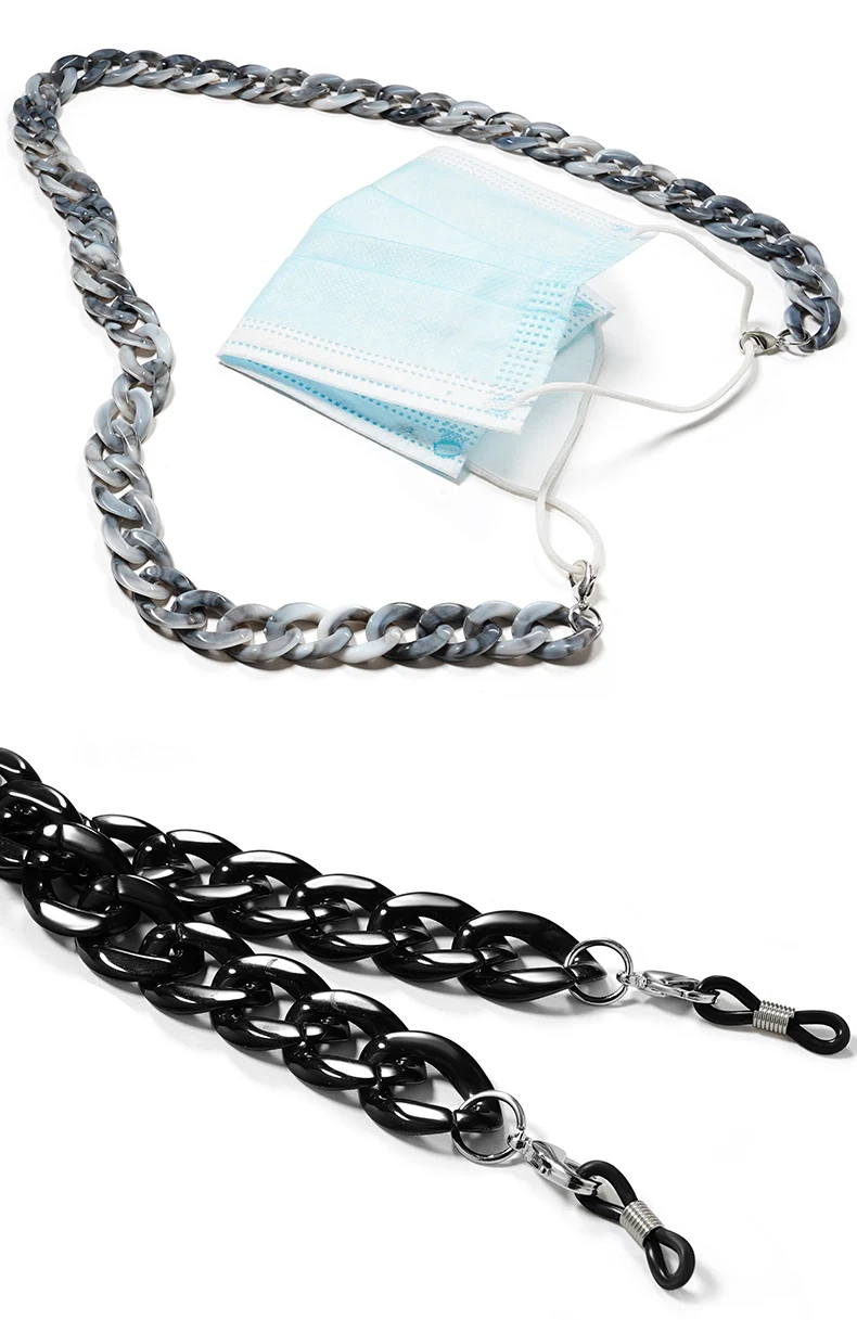 Mode Acryl Brillen Ketten Sonnenbrillen Schnur Anti-Rutsch-Sonnenbrille bänder hängen Ketten am Hals Brillen zubehör – Detail 4