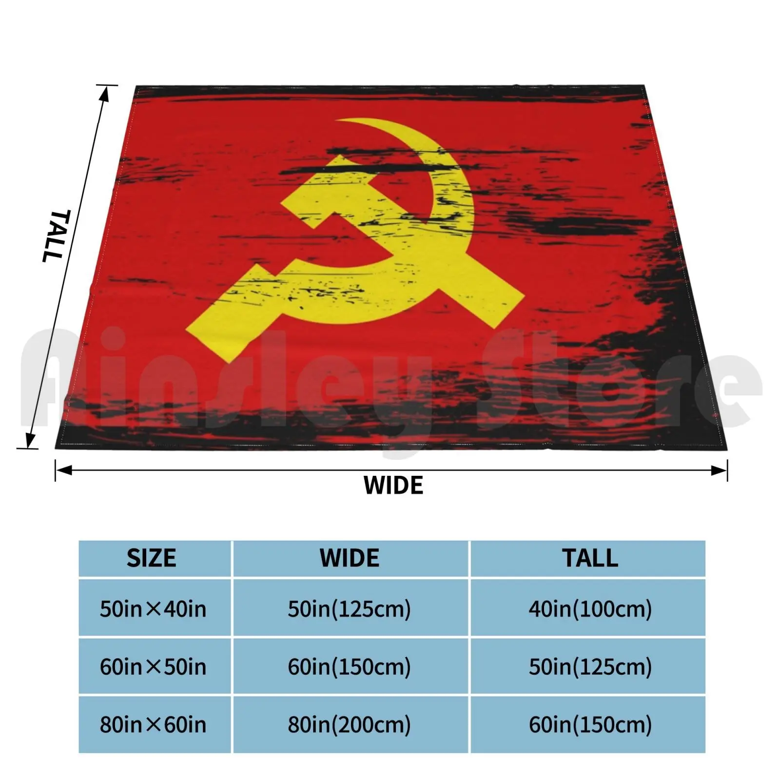 Ussr Flag Scuffed Hammer Sickle-Gift Idea Blanket Super Soft Warm Light Thin Hammer Communism Ussr Russian Flag