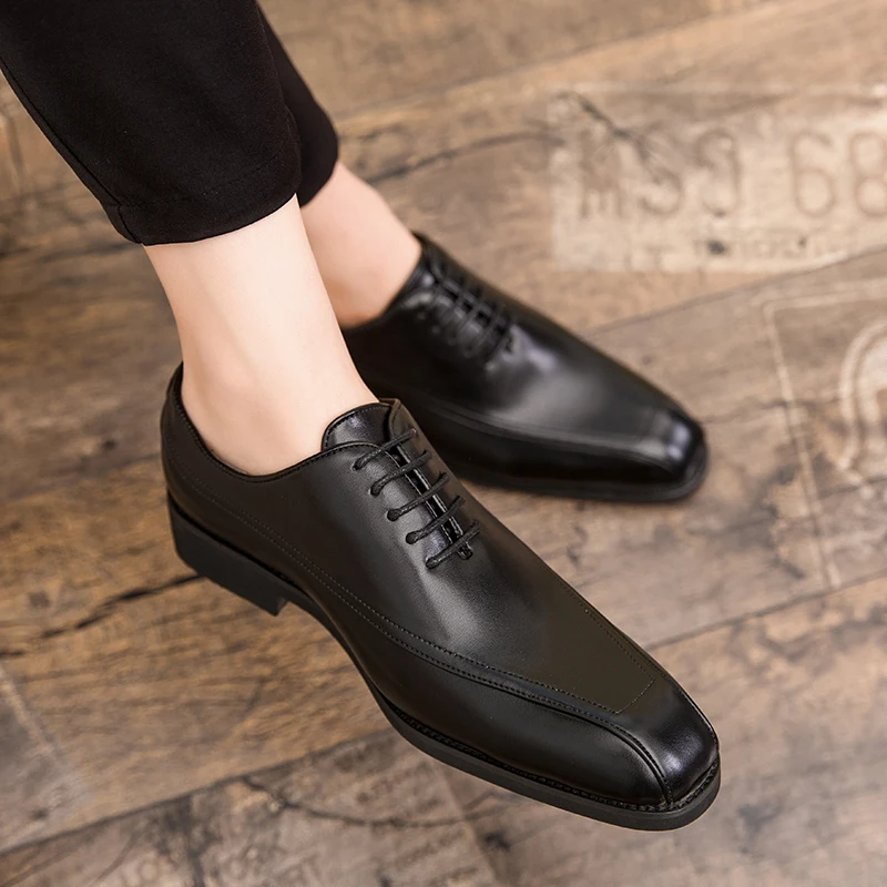 

Fashion Mens Leather Leisure Comfy Casual Oxfords Shoes Luxury Brand Handmade Moccasins Lace-Up Gentleman Shoes Buty Meskie I