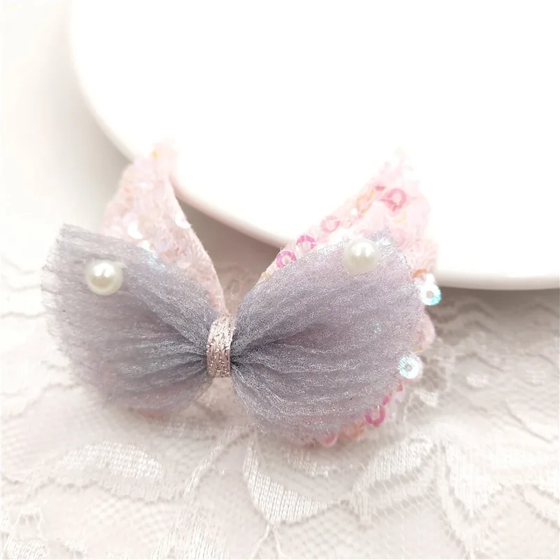 10pcs/lot 4.5*6cm Angel wing bowknot Appliques for Children Headwear Hair clip Accessories and Garment Accessories
