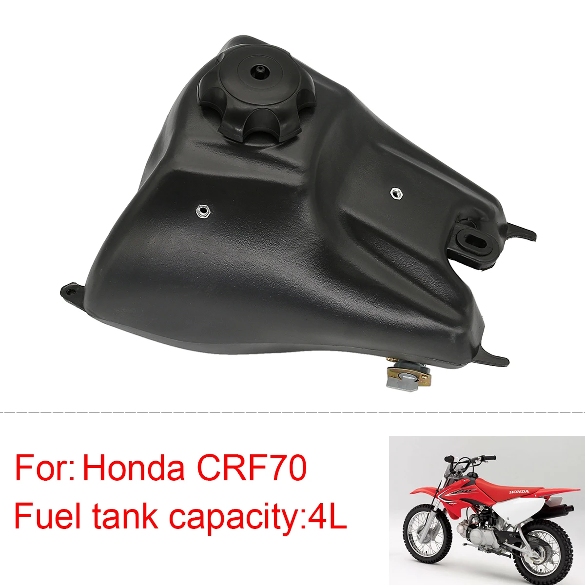 

Fuel Tank Capacity 4L Motorcycle Gas Fuel Tank Cap For CRF 70 CRF70 70CC Trail Bike Gas Tanks Dirt Pit Bike