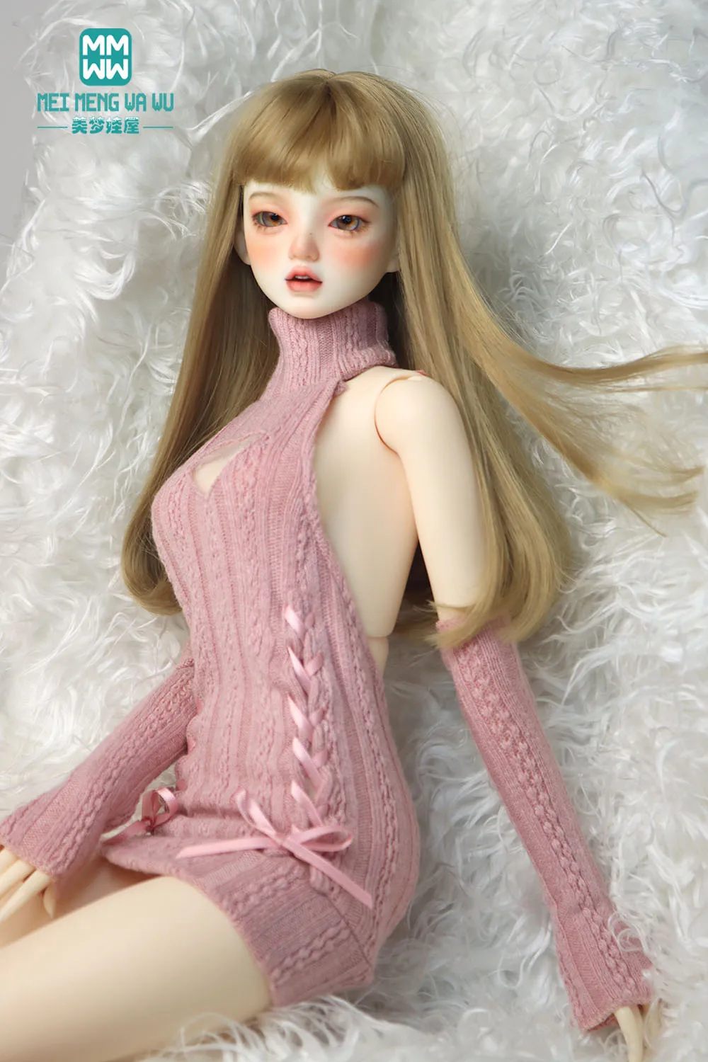 

43-75CM 1/4 1/3 big bust and uncle BJD Doll clothes DD SD DDL Fashion halter sweater dress, arm cover Girl's gift