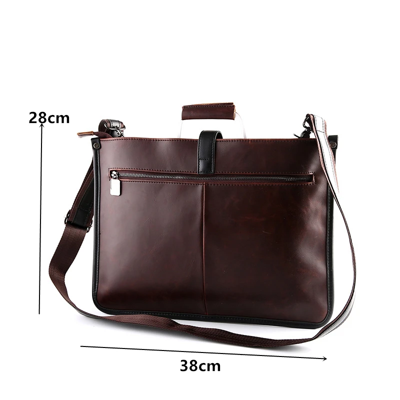 Maleta de luxo para homens, couro Crazy Horse, bolsa de ombro crossbody, bolsa para laptop, bolsa masculina, alta qualidade