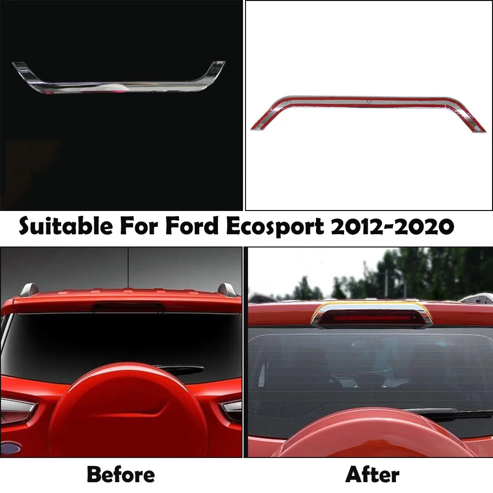 For Ford Ecosport Rear Brake Light Cover Highlight Brake Lights Decorative Circle Sequins Sticker Case Abs Chrome Car-styling