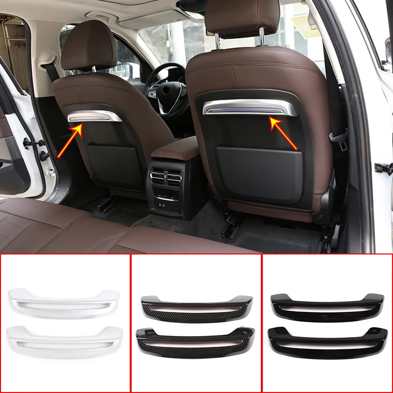 2pcs ABS Chrome Car Seat Back Atmosphere Lamp Trim Decoration Cover For BMW 3 Series G20 G28 2020-2021 Auto Interior Accessories