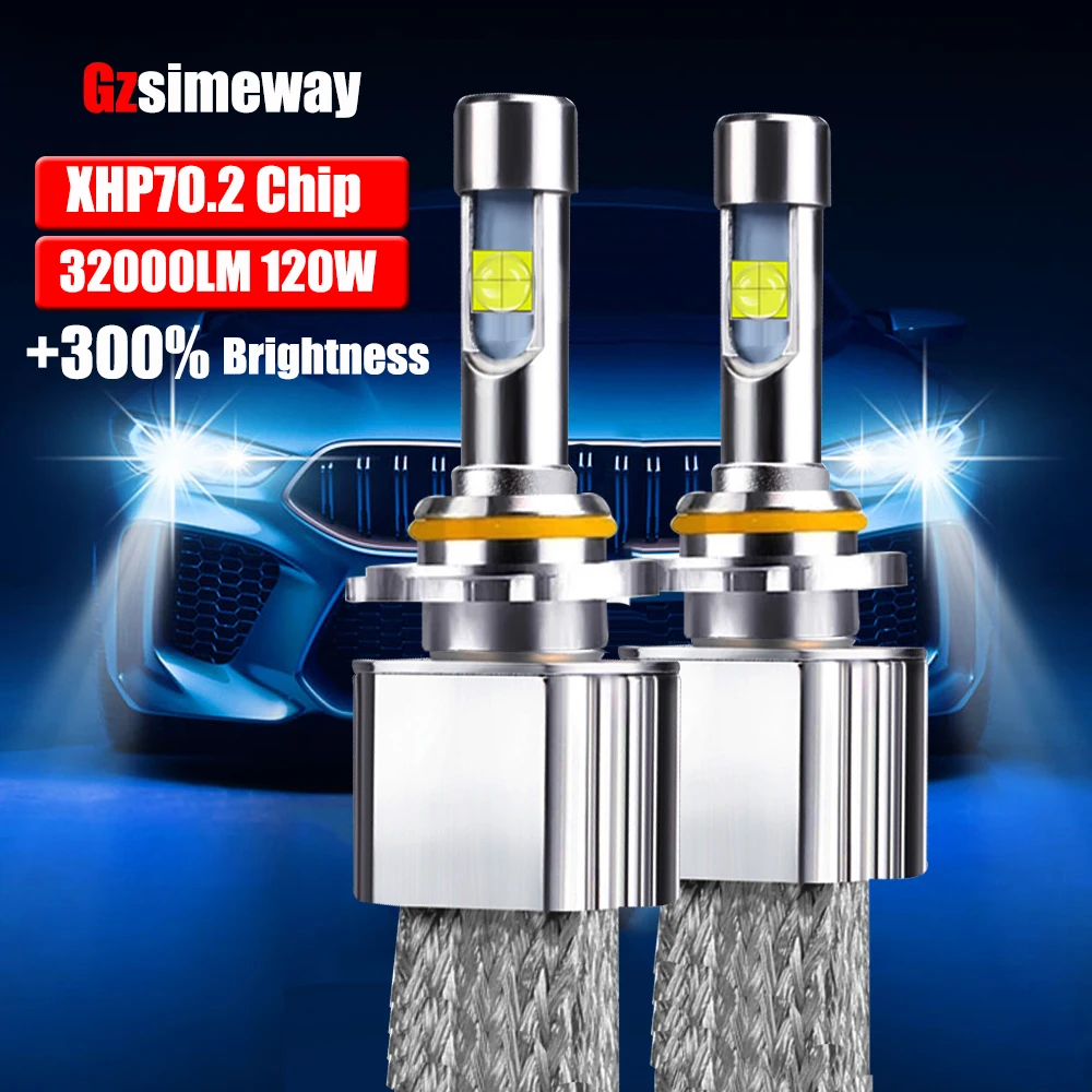 

2PCS Car Headlight H7 LED H4 9012 H8 H9 H11 9005 9006 D2H D2S H13 LED Lamp 5500K 6000K XHP70 Chip 120W Auto Fog Light Bulbs 12V