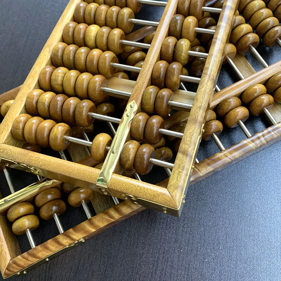 Solid Wooden Abacus for Decoration and Business Gift, Gold Phoebe, SiChuan NanMu, High Quality, Made with High Quality