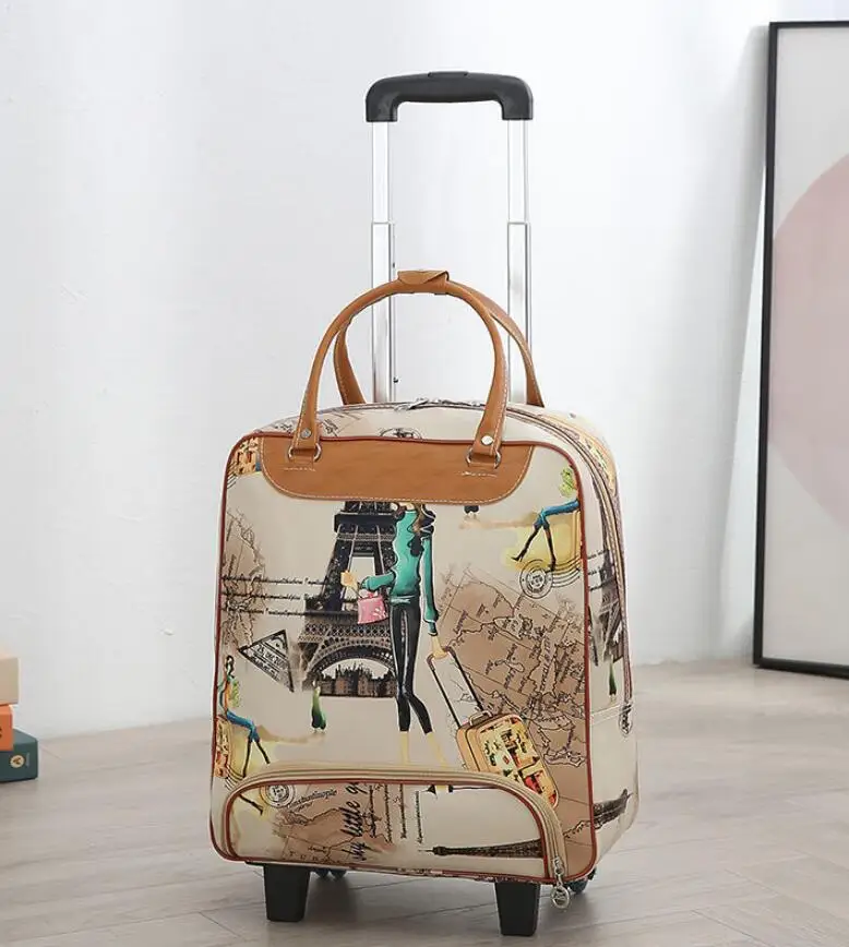 brand 20 Inch  Women Travel  luggage Trolley Bag on wheels Suitcase Travel Rolling Bag Baggage Rolling  Travel wheeled bag