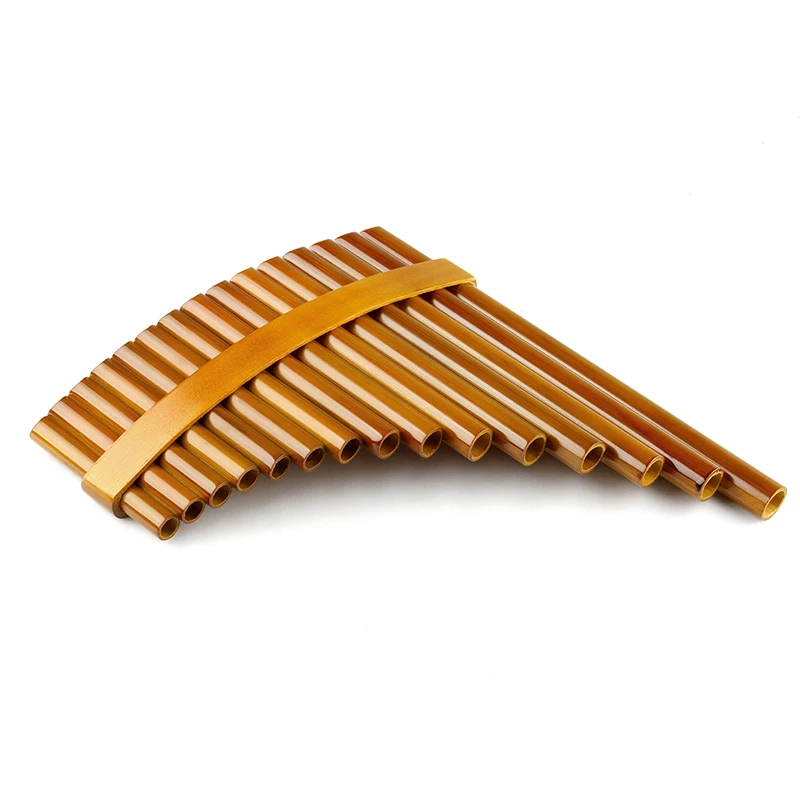 Handmade Pan Flute For Folk Musical Instruments Brown Color De Pan Woodwind Instrument 15 Pipes