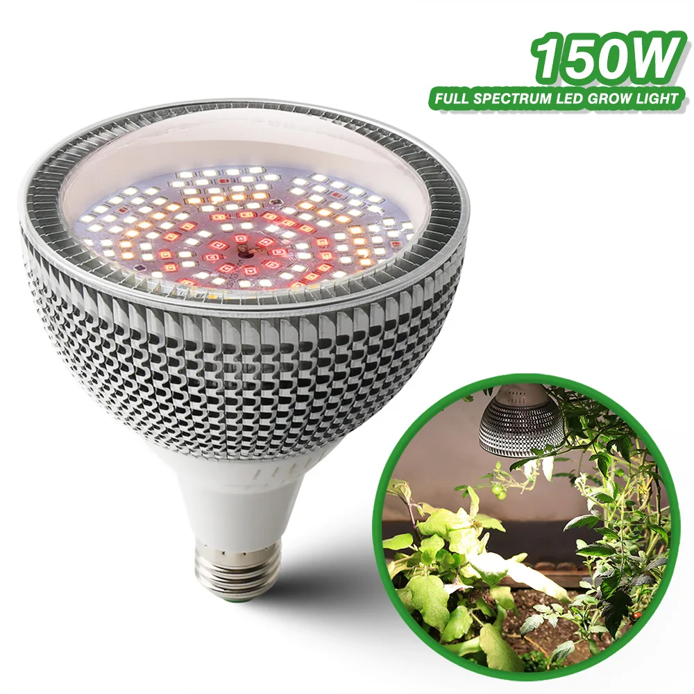 Lámpara Led E27 para cultivo de plantas, fitoamplificador de luz de espectro completo para plantas de interior, tienda de cultivo de semillas de hortalizas de jardín, 150W