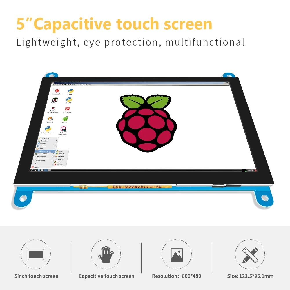 5 inch TNF LCD display 800*480 protable laptop with case raspberry pi 5 IPS hdmi touch screen for conect to electronic screen