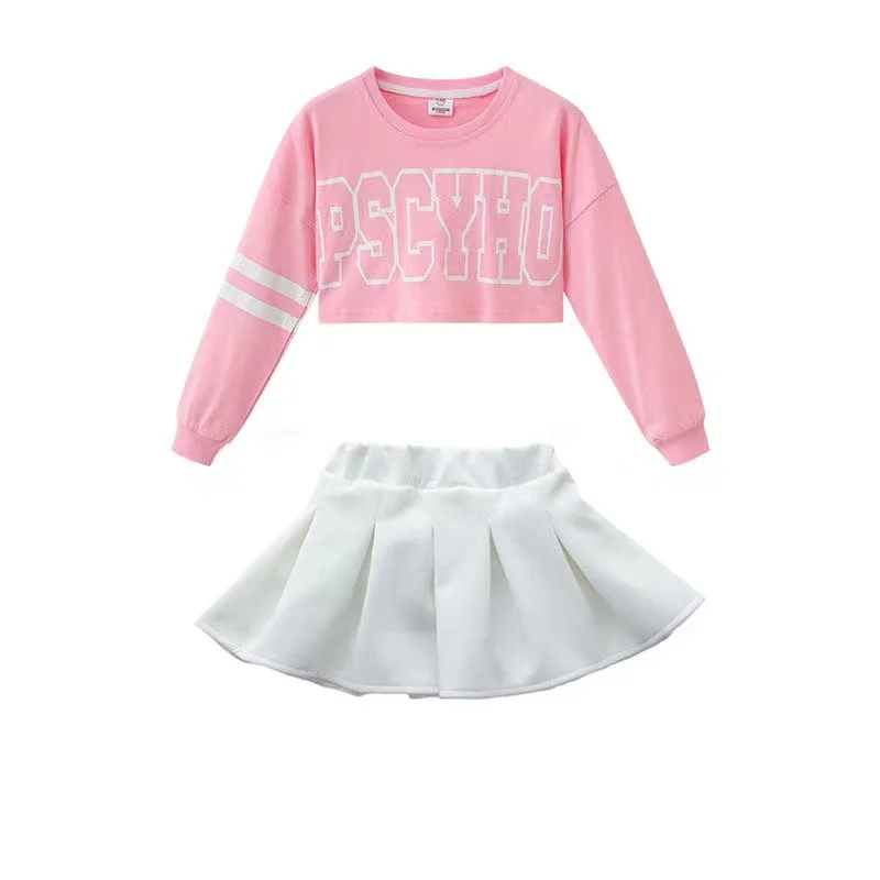 Children Hip Hop Clothes Kids Girls Jazz Street Dance Costume Spring Summer Tops And Skirt Set Ballroom Dancewear Stage Outfit