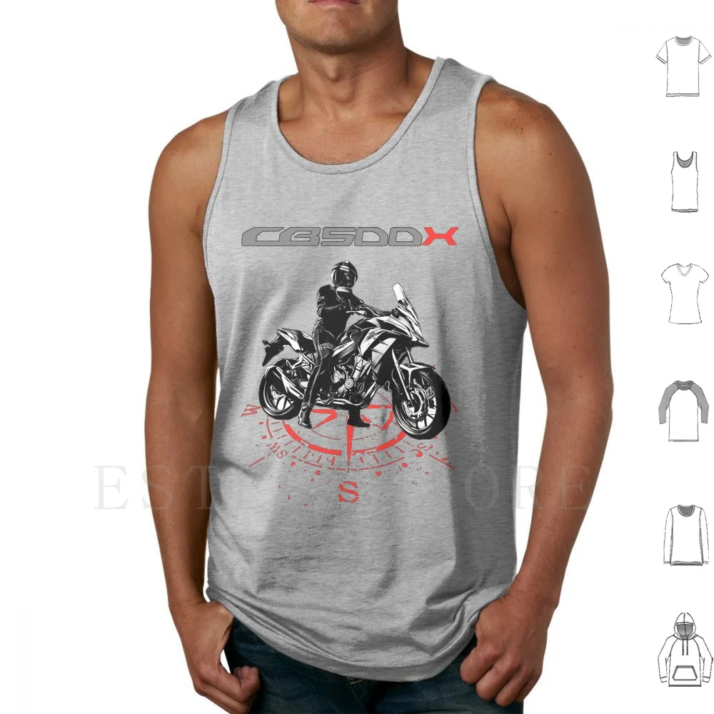 Cb500x Tank Tops Vest Cotton Motorcycles Big Trail Moto Motorbike Adventure Bikers Motoarte Motorsport Tie Dye 2020 Motoart Rr