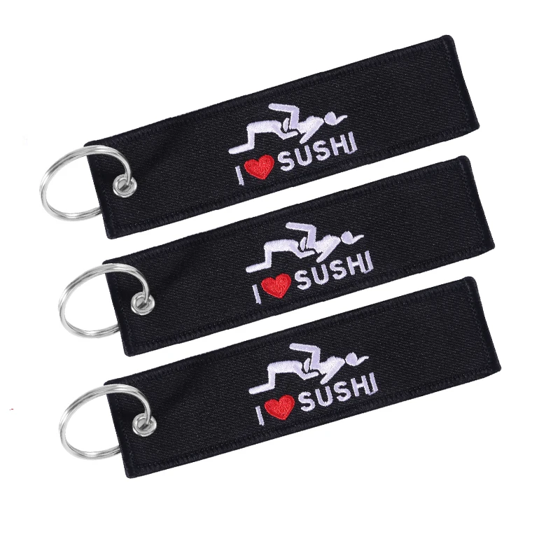 3 PCS Fashion Chain Keychain Launch Key Chain Bijoux Key Chains for Motorcycles Cars Key Ring Embroidery Customized Keychains